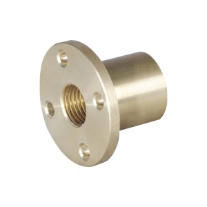 Nuts For 30 Degree Trapezoidal Lead Screw Material: Brass/QT400/POM/PPS/Engineering Plastics Flange Round Type·Through Hole